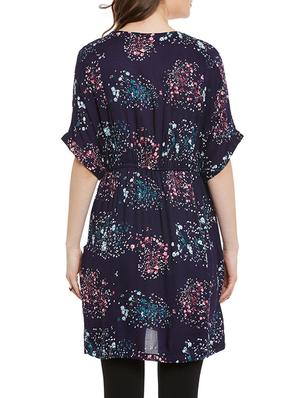 navy blue printed rayon tunic - 13480482 - Standard Image - 3