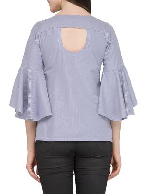 blue cotton regular top - 13480851 - Standard Image - 3