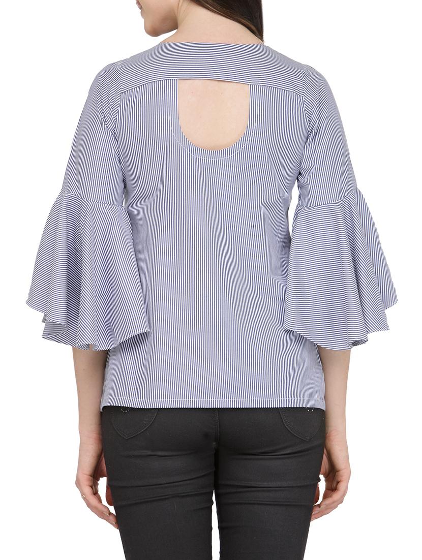 blue cotton regular top - 13480851 - Zoom Image - 3