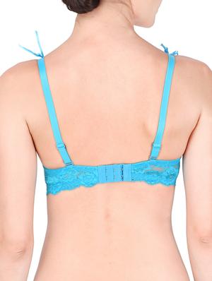 bow patch laced plunge bra - 13481752 - Standard Image - 3