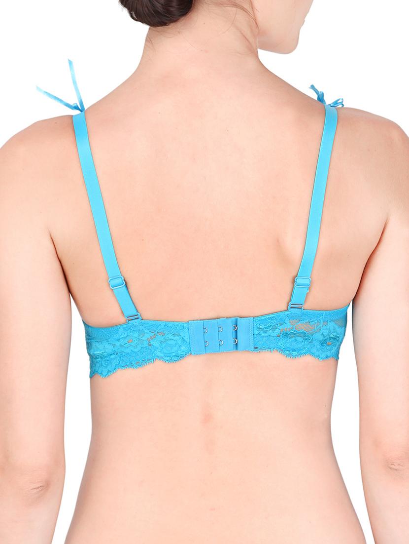bow patch laced plunge bra - 13481752 - Zoom Image - 3