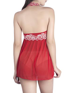 red halter neck babydoll - 13481876 - Standard Image - 3