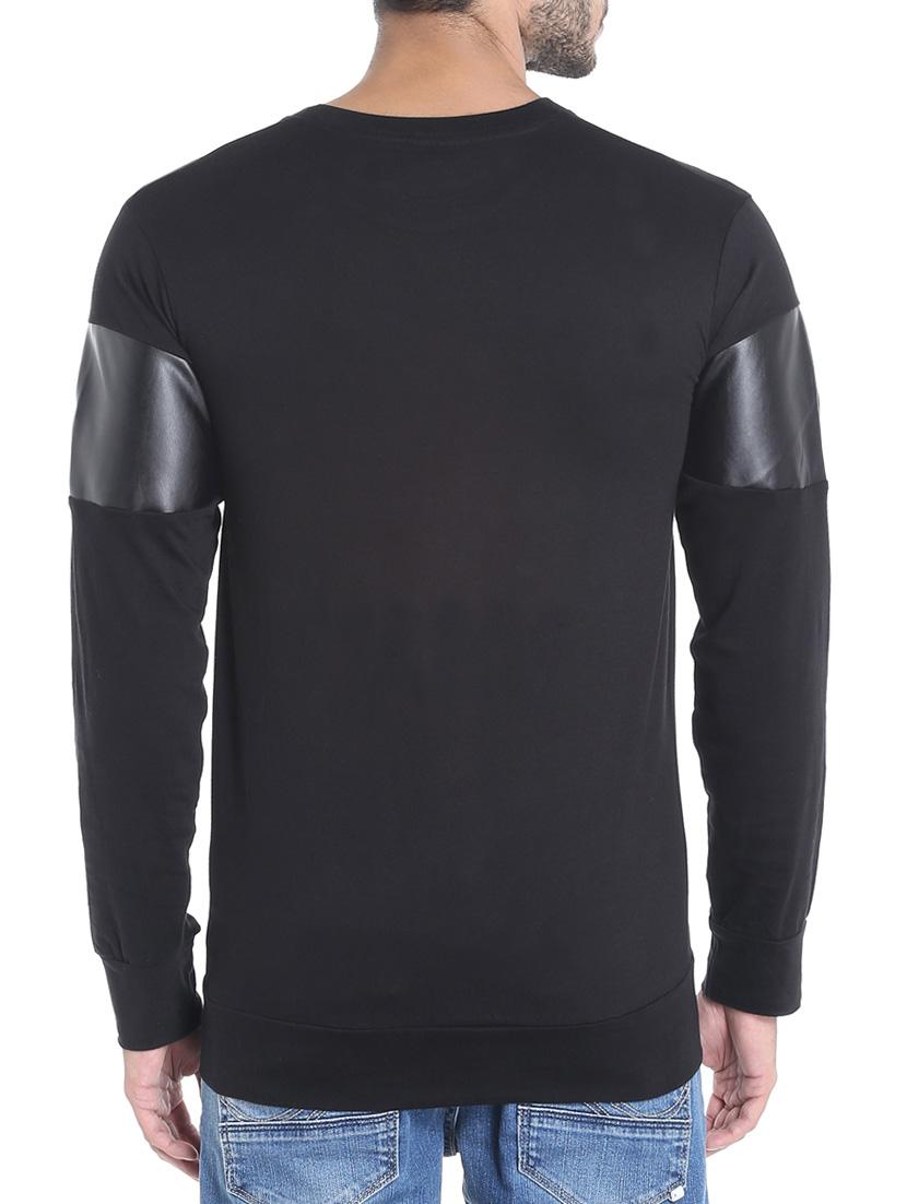 black cotton front print t-shirt - 13482132 - Zoom Image - 3