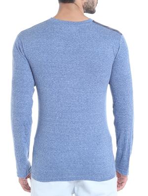blue cotton front print t-shirt - 13482144 - Standard Image - 3