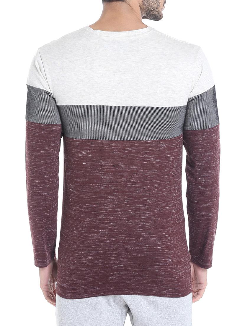maroon cotton cut & sew t-shirt - 13482153 - Zoom Image - 3