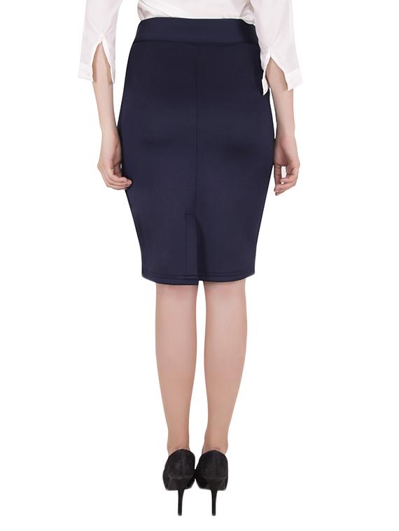solid navy blue pencil skirt - 13538251 - Zoom Image - 3