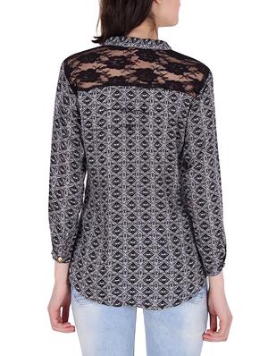 black viscose regular shirt - 13538257 - Standard Image - 3