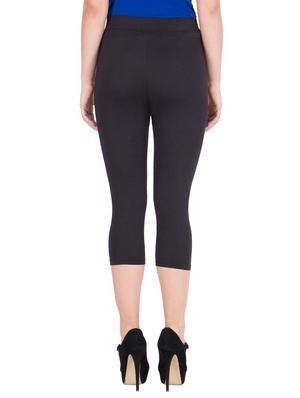 black cotton sports capris - 13545914 - Standard Image - 3