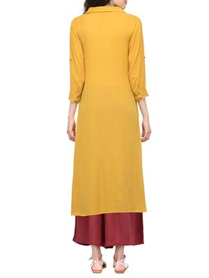 shirt collar embroidered kurta - 13549947 - Standard Image - 3