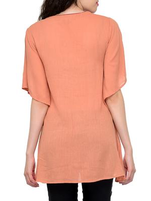 orange crepe regular top - 13552407 - Standard Image - 3