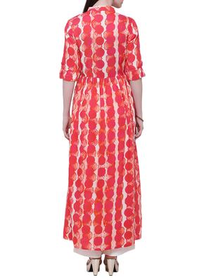 pink viscose high slit kurta - 13552782 - Standard Image - 3