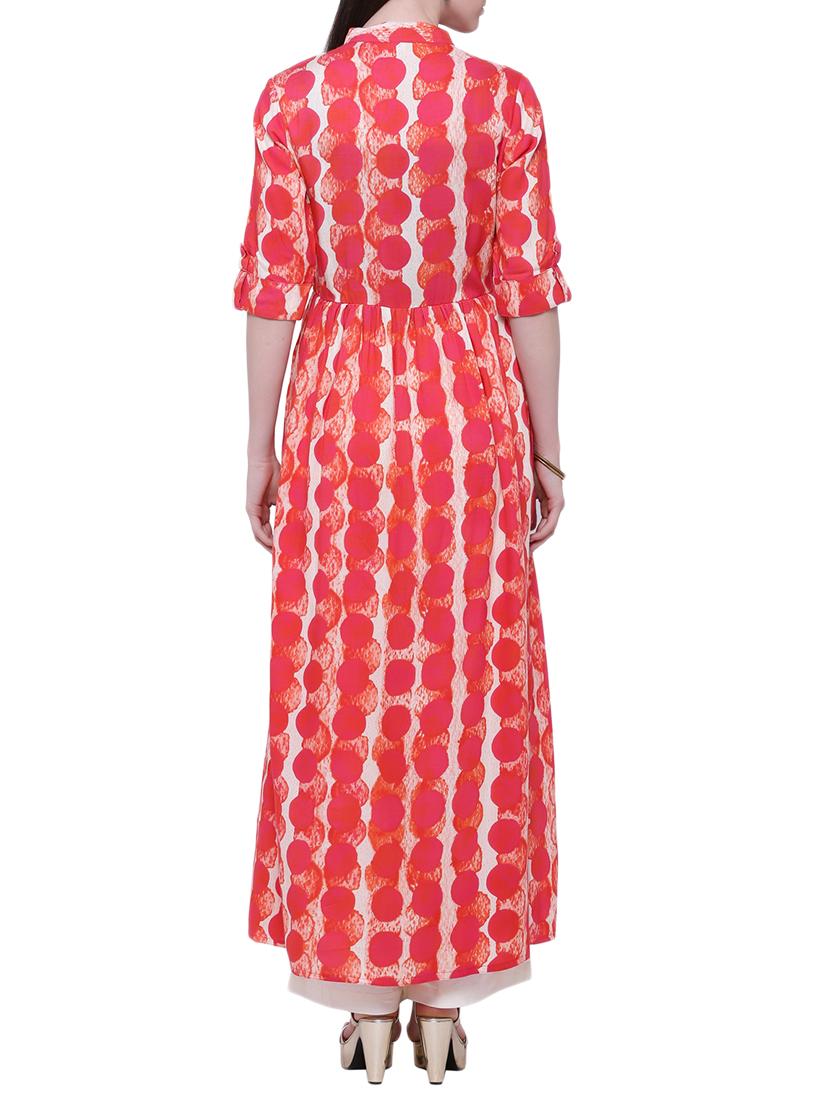 pink viscose high slit kurta - 13552782 - Zoom Image - 3