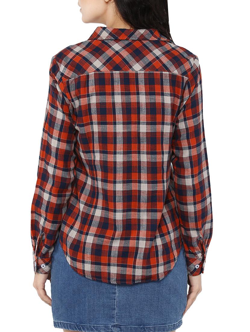 red checkered cotton shirt - 13555719 - Zoom Image - 3