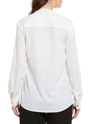 solid white crepe shirt - 13574923 - Standard Image - 3
