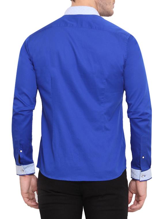blue cotton casual shirt - 13648868 - Zoom Image - 3