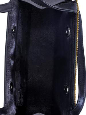 black leatherette structured sling bag - 13650018 - Standard Image - 3