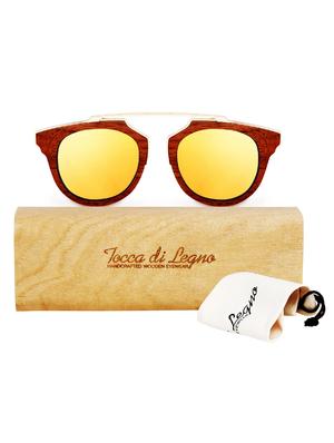tocca di legno oro gold retro wooden sunglasses - 13651060 - Standard Image - 3