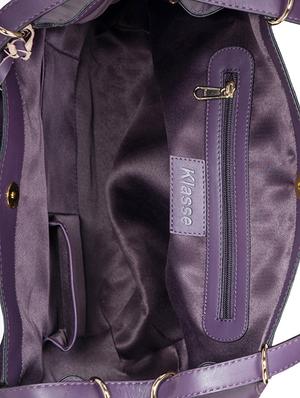 purple leather regular handbag - 13656916 - Standard Image - 3