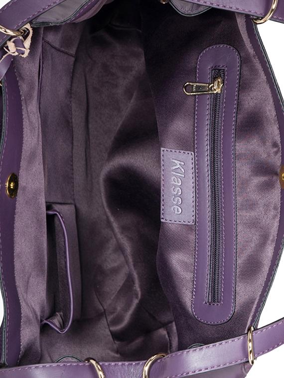 purple leather regular handbag - 13656916 - Zoom Image - 3