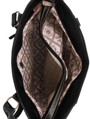 black leatherette regular handbag - 13661790 - Standard Image - 3