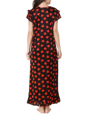black printed satin gown - 13662677 - Standard Image - 3