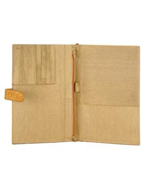 gold silk notebook clutch - 13664958 - Standard Image - 3