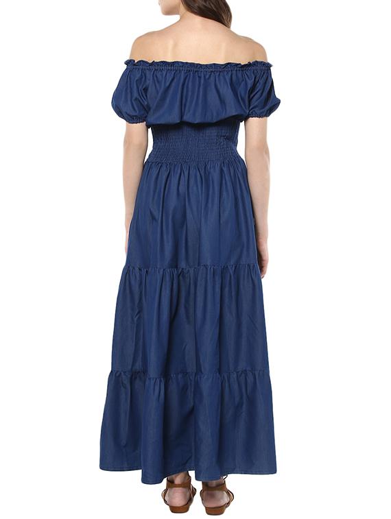blue denim maxi dress - 13671613 - Zoom Image - 3