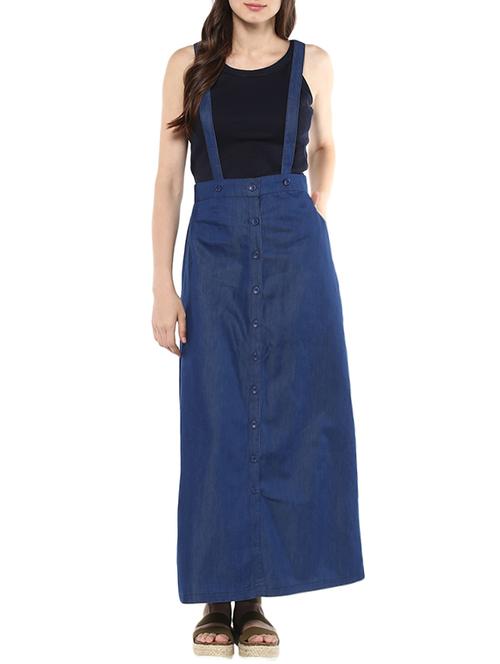 solid blue denim skirt - 13671614 - Standard Image - 1