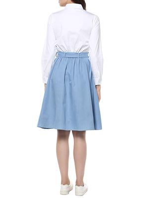 blue denim attached shirt skirt dress - 13671616 - Standard Image - 3