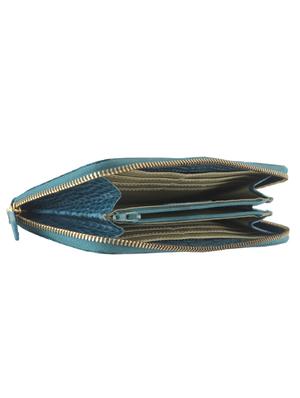 blue leather regular clutch - 13672517 - Standard Image - 3