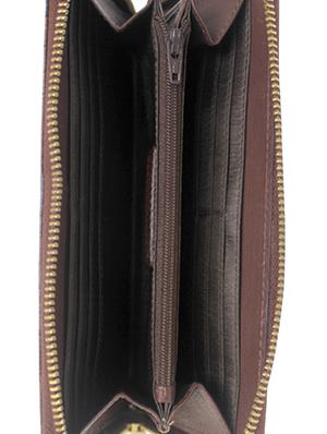 brown leather regular clutch - 13672826 - Standard Image - 3