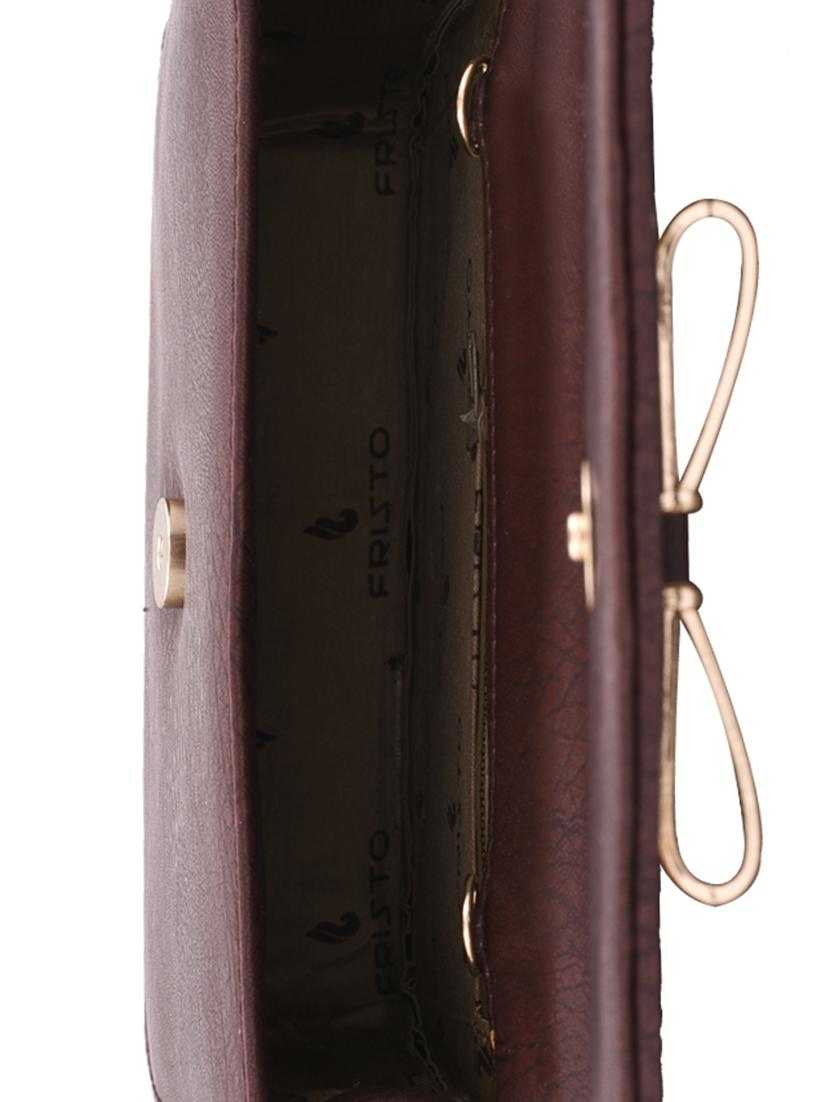 brown leatherette regular sling bag - 13675879 - Zoom Image - 3