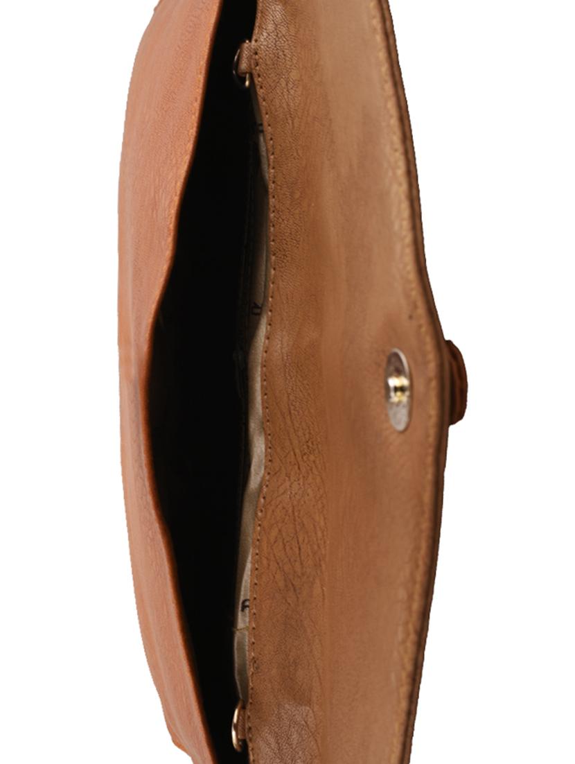 Brown leatherette regular sling bag - 13675883 - Zoom Image - 3