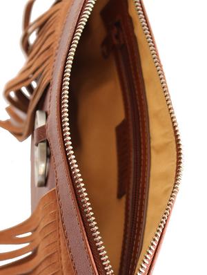brown tassel trim leather clutch - 13678535 - Standard Image - 3