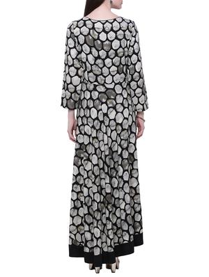 black rayon flared kurta - 13684907 - Standard Image - 3
