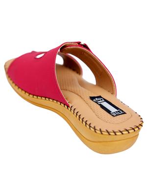 maroon faux leather slippers - 13690595 - Standard Image - 3