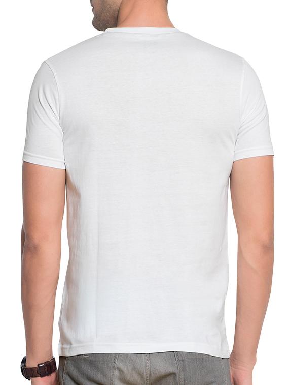 white chest print t-shirt - 13718425 - Zoom Image - 3