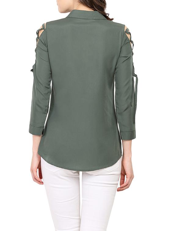 green regular shirt - 13733264 - Zoom Image - 3