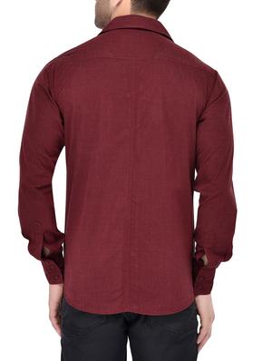 red cotton casual shirt - 13733523 - Standard Image - 3