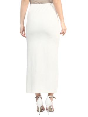 white cotton side slit pencil skirt - 13736591 - Standard Image - 3