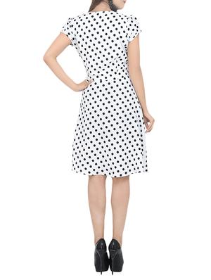 polka dot overlap neck dress - 13741152 - Standard Image - 3