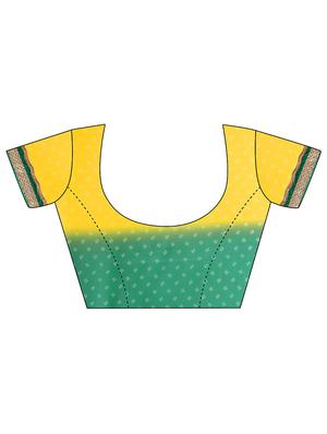 Yellow Georgette Printed Bandhani Saree with blouse - 13744582 - Standard Image - 3