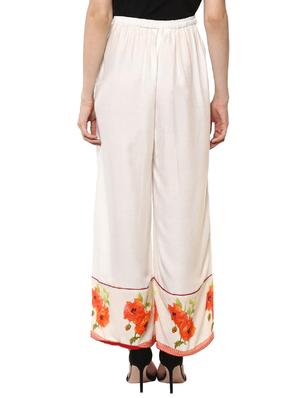 white rayon palazzo - 13744950 - Standard Image - 3