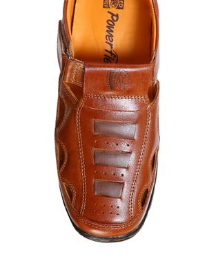 brown leather slip on sandal - 13745762 - Standard Image - 3