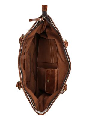 brown canvas printed tote - 13748079 - Standard Image - 3