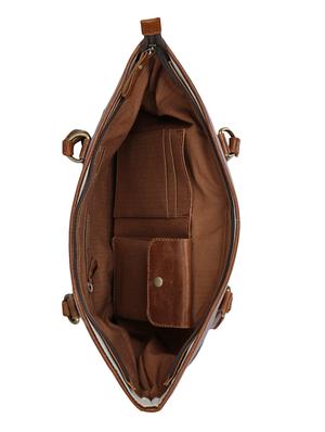 brown canvas printed tote - 13748081 - Standard Image - 3