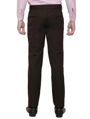 solid brown cotton casual trouser - 13751366 - Standard Image - 3