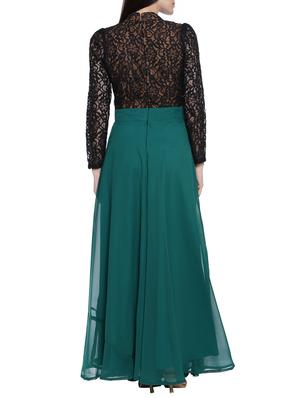 floral lace detail flared gown - 13753072 - Standard Image - 3