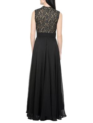 black crepe georgette gown - 13759684 - Standard Image - 3