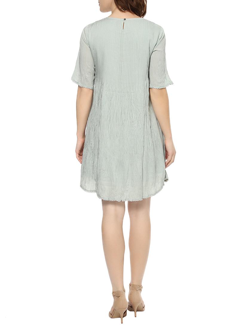 grey viscose aline dress - 13764716 - Zoom Image - 3